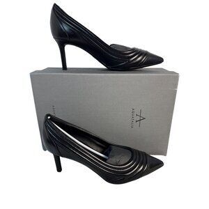 Aquatalia Women's Mella Stitch Black Nappa Leather Pump L4824 Size 8 M RARE!